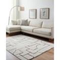 Teppich SURYA "MODERN" Teppiche Gr. B/L: 200 cm x 275 cm, 14 mm, 1 St., beige (creme) Esszimmerteppiche