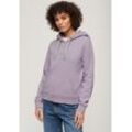 Kapuzensweatshirt SUPERDRY "METALLIC VENUE LOGO HOODIE" Gr. L, lila (light lavender purple) Damen Sweatshirts