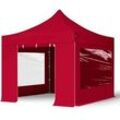 TOOLPORT 3x3m Stahl Faltpavillon, inkl. 4 Seitenteile, rot - (600033)