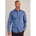 John Devin Langarmhemd mit Kentkragen, aus elastischer Baumwollqualität, blau