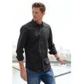 John Devin Langarmhemd mit Kentkragen, aus elastischer Baumwollqualität, schwarz