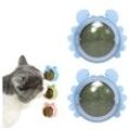 Fivejoy Katzen-Futterspender 2 Stück Katzenminze Balls Spielzeug 360°Drehbare Katzenminze Ball