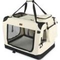 Vounot - Hundebox faltbar, Hundetransportbox robust für Katze & Hunde 82x60x60cm xl Beige