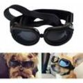 Hundebrille Anti-UV-Hundebrille, Haustierbrille mit verstellbaren Trägern für Katzen, kleine Hunde, Schwarz HIASDFLS