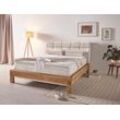 Boxspringbett HOME AFFAIRE "Villads", beige (sabbia), B:179cm L:231cm, Komplettbetten, Boxspringbett, Liegefläche: 160/200 cm aus Balkeneiche, Inside-Boxspring-Unterbau