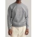 Sweatshirt GANT "D1. TONAL ARCHIVE SHIELD C-NECK" Gr. 5XL, grau (grey melange) Herren Sweatshirts mit Logostickerei auf der Brust