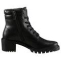 Schnürstiefelette ARA "DENVER" Gr. 4,5 (37,5), schwarz Damen Schuhe Schnürstiefelette Reißverschlussstiefeletten mit gestepptem Schaftabschluss, G-Weite