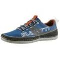 Sneaker BUGATTI Gr. 46, blau (blau, grau) Herren Schuhe Stoffschuhe mit markantem Logoschriftzug, Freizeitschuh, Halbschuh, Schnürschuh