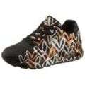 Sneaker SKECHERS "UNO - METALLIC LOVE" Gr. 37, schwarz Damen Schuhe Sneaker mit trendigen Metallic-Print, Freizeitschuh, Halbschuh, Schnürschuh