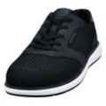 Sneaker BUGATTI Gr. 41, schwarz Herren Schuhe Stoffschuhe mit Kontrastbesatz, Freizeitschuh, Halbschuh, Schnürschuh