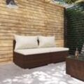 2-tlg. Garten-Lounge-Set, Gartenmöbel, Sitzgruppe Gartenset mit Kissen Poly Rattan Braun LLOAQ365601 Maisonchic