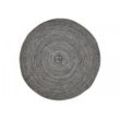 Chic Antique Teppich mit Spiralenmuster, Ø 110 cm, natur und schwarz