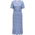 ONLY CARMAKOMA Sommerkleid, V-Ausschnitt, Halbarm, für Damen, blau, 44