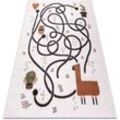 Rugsx - Teppich fun Game für Kinder, Spiel, Lama creme multicolour 80x150 cm