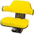 Traktorsitz Schleppersitz Sitz Kunstleder gelb mit Armlehne für John Deere