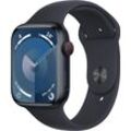 Smartwatch APPLE "Watch Series 9 GPS + Cellular 45mm Aluminium M/L" Smartwatches schwarz (mitternacht) Fitness-Tracker Sport Band Bestseller