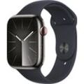 Smartwatch APPLE "Watch Series 9 GPS + Cellular Stainless Steel 45mm M/L" Smartwatches grau (graphite) Fitness-Tracker Sport Band Bestseller