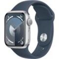 Smartwatch APPLE "Watch Series 9 GPS Aluminium 41mm M/L" Smartwatches silberfarben (silber) Fitness-Tracker Sport Band Bestseller