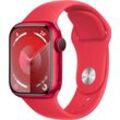 Smartwatch APPLE "Watch Series 9 GPS Aluminium 41mm M/L" Smartwatches rot Fitness-Tracker Sport Band