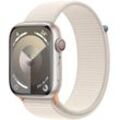 Smartwatch APPLE "Watch Series 9 GPS + Cellular 45mm Aluminium One-Size" Smartwatches beige (polarstern) Fitness-Tracker Sport Loop