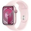 Smartwatch APPLE "Watch Series 9 GPS + Cellular 45mm Aluminium M/L" Smartwatches rosa Fitness-Tracker Sport Band
