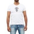 T-Shirt KINGZ Gr. M, silberfarben (weiß, silberfarben) Herren Shirts T-Shirts in ausgefallenem Design
