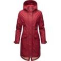 Outdoorjacke NAVAHOO "Schötchen" Gr. L (40), rot (blutrot) Damen Jacken Lange moderner Regenmantel mit Kapuze