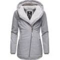 Winterjacke RAGWEAR "Gordon" Gr. L (40), grau (ash) Damen Jacken Kurze sportliche, gefütterte Outdoorjacke m. Kapuze