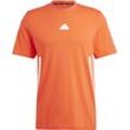 adidas T-Shirt, Loose Fit, Baumwolle, für Herren, orange, XL