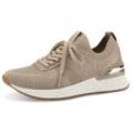 Slip-On Sneaker TAMARIS "Fashletics" Gr. 37, beige (beige, metallic) Damen Schuhe Schnürschuhe Slipper, Halbschuh, Freizeitschuh mit Wechselfußbett
