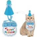 Geburtstagsmütze, Schal-Set für kleine Hunde und Katzen, niedliches Haustier-Geburtstags-Bandana, Party-Zubehör, Welpen, Happy Birthday-Dekorationen,