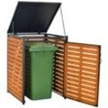 Mülltonnenbox MERXX "Basis Alu/Eukalyptus" Aufbewahrungsboxen Gr. B/H/T: 64 cm x 107 cm x 64 cm, grau (graphit) Garten- Kissenboxen für 120 Liter Mülltonne