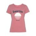 VIVANCE Kurzarmshirt '-T-Shirt' pink Gr. 32/34 für Damen. Rundhals und Druck, Schriftzug, Print. Basic