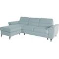 Ecksofa SIT & MORE "Sorano L-Form", blau (aqua), B:250cm H:88cm T:161cm, Sofas, wahlweise mit Bettfunktion und Bettkasten