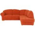 Ecksofa HOME AFFAIRE "Amrum L-Form" Sofas Gr. B/H/T: 249 cm x 91 cm x 218 cm, Struktur flausch, Ottomane rechts, ohne Bettfunktion, orange (terra) Ecksofas wahlweise mit Bettfunktion und Ottomane linksrechts