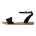 Sandale LASCANA Gr. 35, schwarz Damen Schuhe Strandaccessoires Sandalette, Sommerschuh aus hochwertigem Leder mit kleinen Rüschen