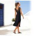 Jerseykleid LASCANA, Damen, Gr. 34, N-Gr, schwarz, Jersey, Obermaterial: 95% Viskose, 5% Elasthan, unifarben, feminin, figurbetont kniebedeckend, Rundhals, ohne Ärmel, Kleider, mit Spitzeneinsatz im Rücken, ärmellos, elegant, casual