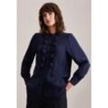 Klassische Bluse SEIDENSTICKER "Schwarze Rose" Gr. 36, blau (dunkelblau) Damen Blusen langarm Langarm Kragen Uni