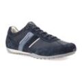 Sneaker GEOX "U WELLS C" Gr. 40, blau (navy) Herren Schuhe Stoffschuhe Freizeitschuh, Halbschuh, Schnürschuh mit Logoverzierung