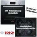 BOSCH Backofen HBF114ESO mit Gas-Kochfeld POP6B6B10 - autark, 60cm