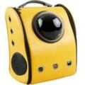 Primematik - CityBAG - Haustier Transportbox Transportrucksack Raumkapsel Rucksack für Hunde und Katzen Hautimitation gelb