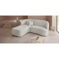 Ecksofa "Dilara L-Form", beige (natur), B:200cm H:87cm T:165cm, Struktur fein 100% Polyester);Samtoptik (100% Polyester);Bouclé (100% Polyester), LEGER HOME BY LENA GERCKE, Sofas, gerundete Rückenlehne und Front, in 3 Bezugsqualitäten