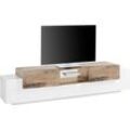 TV-Board INOSIGN "Coro" Sideboards Gr. B/H/T: 220 cm x 51 cm x 45 cm, weiß (weiß, ahorn) TV-Lowboards Breite ca. 220 cm
