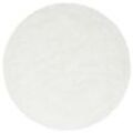 Hochflor-Teppich MY HOME "Mikro Soft Super" Teppiche Gr. L: 140 cm Ø 140 cm, 50 mm, 1 St., weiß Esszimmerteppiche besonders weich durch Mikrofaser, extra flauschig, einfarbig,