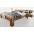 Nachtkonsole HOME AFFAIRE "Tommy", beige (naturfarben), B:43cm H:20cm T:39cm, Massivholz, Sideboards, 2er Set, aus massivem Wildeichenholz, für eine Ergänzung zum Bett