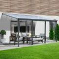 Home Deluxe Terrassenüberdachung SOLIS - 618 x 303 x 226 / 278 cm Grau