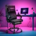 Bürostuhl Drehstuhl Chefsessel Home-Office Gaming-Stuhl Schreibtischstuhl Drehstuhl Mit Kopfkissen & Lendenkissen einklappbaren Füßen und