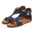 Sandale LASCANA Gr. 35, blau Damen Schuhe Strandschuhe Sandalette, Sommerschuh aus hochwertigem Leder mit Cut-Outs
