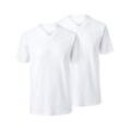 2 T-Shirts mit V-Ausschnitt - Weiss - Gr.: M