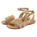 Sandale LASCANA Gr. 35, beige Damen Schuhe Sandalen Sandalette, Sommerschuh aus Leder mit modischen Fransen